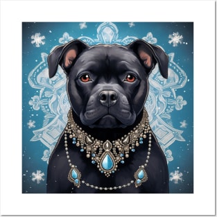 Black Staffy Jewel Posters and Art